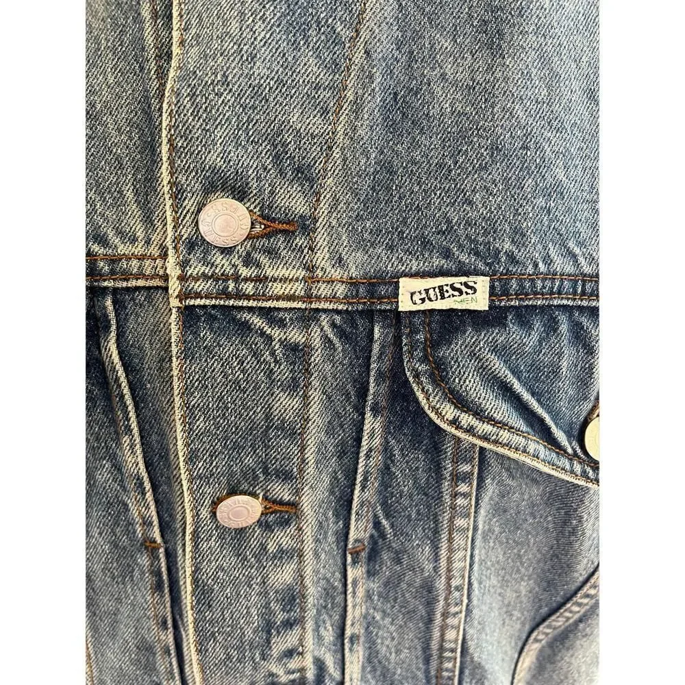 ‎Vintage Guess men’s jeans jacket size XL